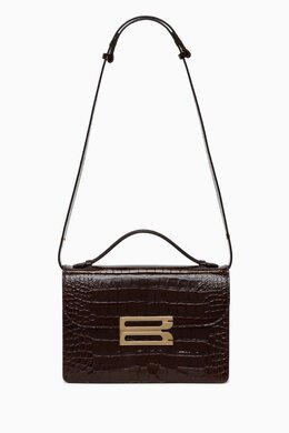 Victoria Beckham The Dorian Shoulder Bag in Croc-embossed Leather 217810126_211