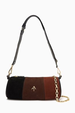 Manu Atelier Cylinder Crossbody Bag in Suede & Nubuck Leather 218076051_195