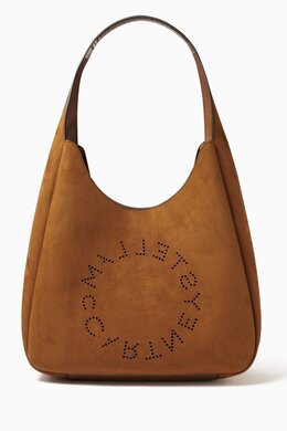 Stella McCartney Logo Hobo Tote bag in Alter Suede 218064805_15