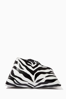 The Attico Zebra Asymmetrical Clutch in Leather 215809222_2709
