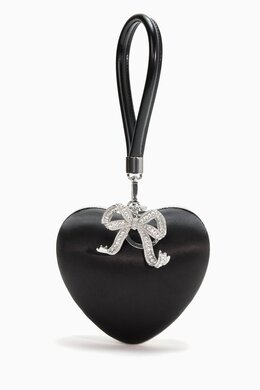 Self-Portrait Heart Clutch Bag in Satin 217928194_13