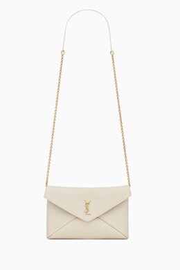 Saint Laurent Cassandre Chain Clutch in Lambskin Leather 218164704_26