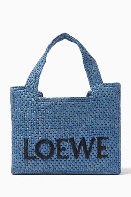 Mini Loewe Font Tote Bag in Raffia 218253107_181