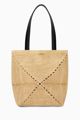 Loewe x Paula's Ibiza Medium Puzzle Fold Tote in Raffia 218201777_7762