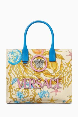 Versace Small Underwater Barocco La Medusa Tote Bag in Canvas 218424599_195