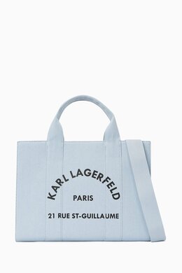 Karl Lagerfeld Medium Rue St-Guillaume Square Tote Bag in Cotton Canvas 217902969_14
