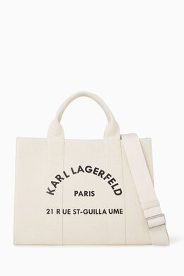 Karl Lagerfeld Medium Rue St-Guillaume Square Tote Bag in Cotton Canvas 217467888_179