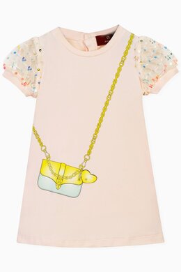 Aigner Sequin & Bag Graphic Dress in Cotton & Tulle 217848033_171
