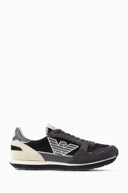 Emporio Armani Eagle Logo Sneakers in Suede & Mesh 217324072_234