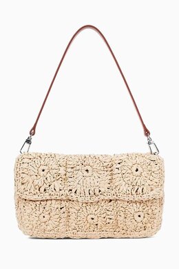 Staud Timmy Crochet Shoulder Bag in Paper Raffia 217224982_7762