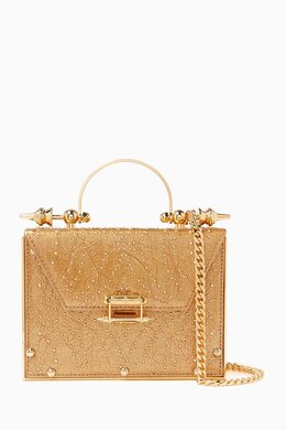 Okhtein Mahogany Studded Top-handle Bag in Leather 217862587_248