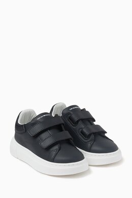 Emporio Armani Eagle Logo Velcro Sneakers in Leather 216282173_4067