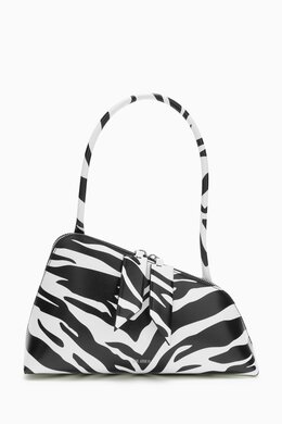 The Attico Sunrise Asymmetrical Shoulder Bag in Calf Leather 216593297_2709