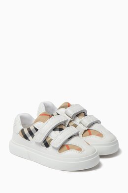 Burberry Noah Strap Check Sneakers in Leather & Cotton 217341936_15