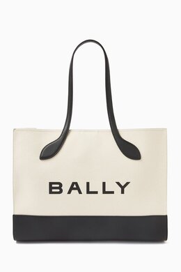 Bally Bar Keep on Tote Bag in Cotton & Calfskin 217107543_13