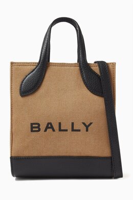 Bally Mini Bar Keep On Tote Bag in Canvas and Leather 217547000_202