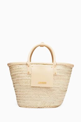 Jacquemus Le Panier Soli Basket Bag in Straw & Leather 216403497_185