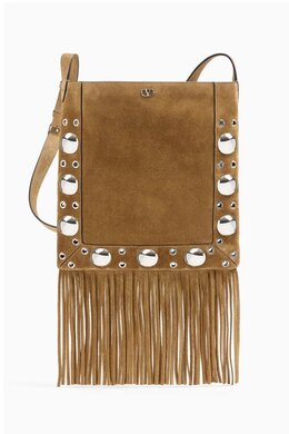 Valentino Garavani Fringe Shoulder Bag in Nellcôte Suede 218171402_15