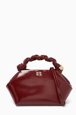 Ganni Small Bou Top-handle Bag in Recycled Patent Leather 218127140_16