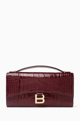 Balenciaga Hourglass Pochette Top-handle Bag in Croc-embossed Leather 218282902_25