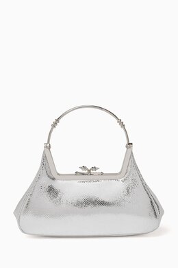 Okhtein Zayan Metallic Clutch in Snake-print Leather 217861295_247