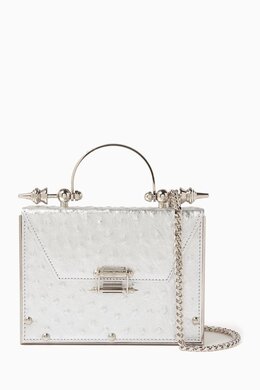 Okhtein Mahogany Clutch in Ostrich-print Leather 217862572_247