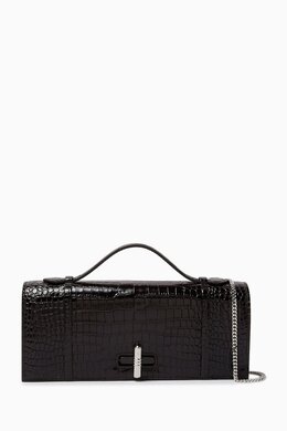 Malone Souliers May Clutch in Croc-embossed Leather 218302886_211
