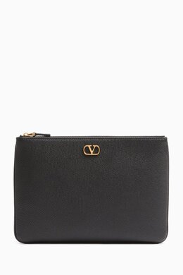 Valentino Garavani VLogo Signature Clutch Bag in Grainy Calfskin 217775142_13
