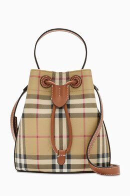 Burberry Mini Check Bucket Bag in Coated-canvas 217958847_15