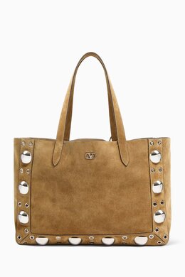 Valentino Garavani Medium Nellcôte Shopping Bag in Suede 218188783_7762