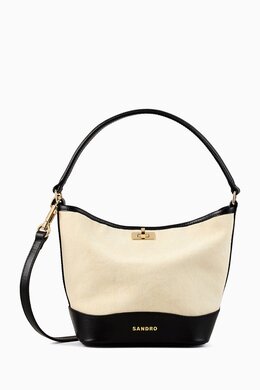 Sandro Small Tangoso Bucket Bag in Canvas & Leather 217954601_195