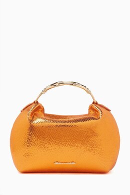 Okhtein Mini Duo Bucket Bag in Metallic Leather 217134997_212