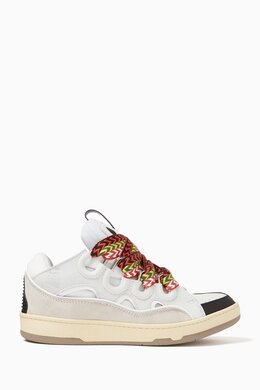 Lanvin Curb Sneakers in Leather, Suede & Mesh 217114035_26