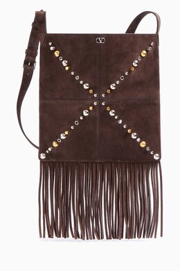 Valentino Garavani Nellcôte Fringe Bag in Suede 217775120_15