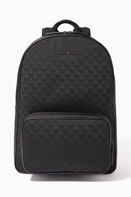 Emporio Armani EA Monogram Backpack in Nylon Jacquard 214466007_2709
