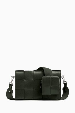 Bottega Veneta Medium Cassette Crossbody Bag in Intreccio Calf Leather 216315557_192