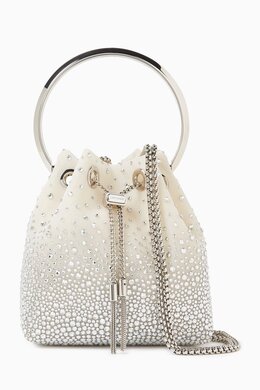 Jimmy Choo Bon Bon Crystal-embellished Bag in Degradé Mesh 217317418_1825