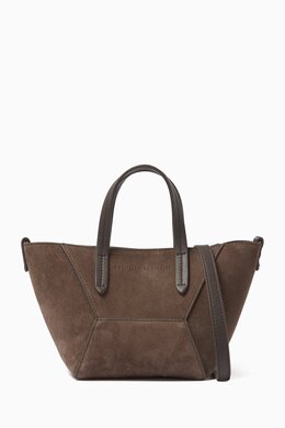 Brunello Cucinelli Mini Duo Top Handle Bag in Suede 217964238_15
