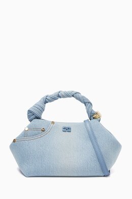 Ganni Small Bou Bag in Washed Denim 218130043_14