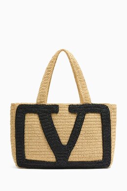 Valentino Garavani Large Viva Superstar Shopping Bag in Raffia 218308508_7762