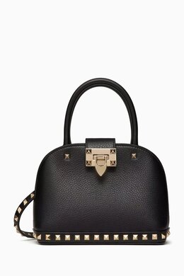 Valentino Garavani Small Rockstud Top Handle Bag in Grainy Leather 217532072_13