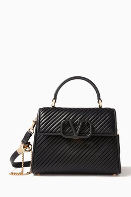 Valentino Garavani Small VSling Top-handle Bag in Pleated Leather 217276667_13