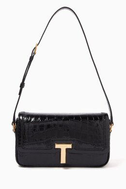 Tom Ford East/West Shoulder Bag in Croc-embossed Leather 217830347_13
