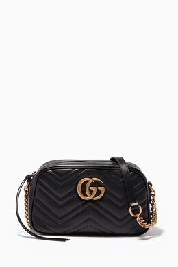 Gucci Black Leather Small GG Marmont Shoulder Bag 211537186_13