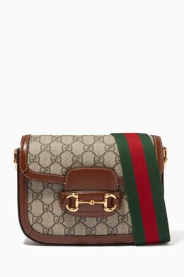 Mini Gucci 1955 Horsebit Shoulder Bag in GG Supreme Canvas 214569251_15
