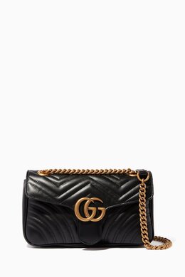 Gucci Black Small GG Marmont 2.0 Matelassé Shoulder Bag 212259386_245