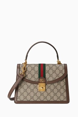 Gucci Small Ophidia Web Top Handle Bag in GG Supreme Canvas & Leather 216736294_15