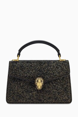 Bvlgari Serpenti Forever Mini Top-handle Bag in Crystal Suede 216814801_13