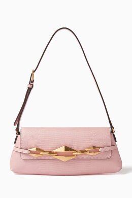 Jimmy Choo Diamond East-West Shoulder Bag in Lizard-print Leather 217306634_3217