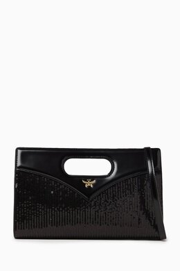 MCM Diamond Sequinned Crossbody Bag in Leather 217768250_13
